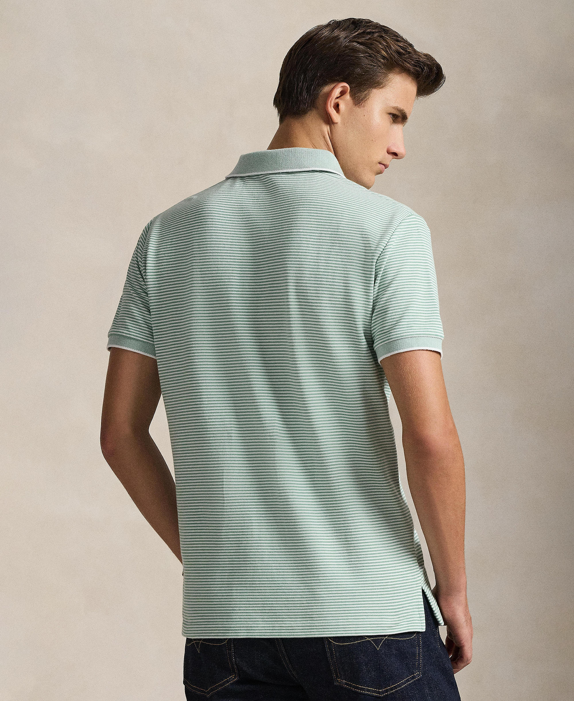 Polo Ralph Lauren Men's Classic-Fit Stretch Oxford Mesh Polo Shirt - Faded Mint/White