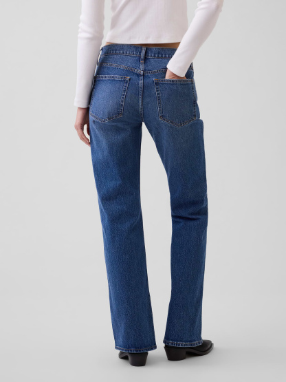 Mid Rise Relaxed Flare Jeans - Medium wash