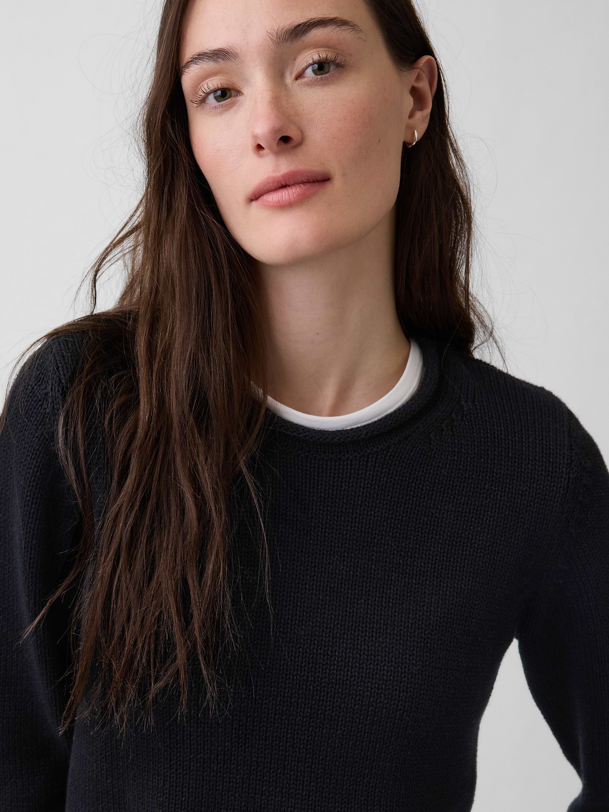 100% Cotton Rollneck Sweater - Black