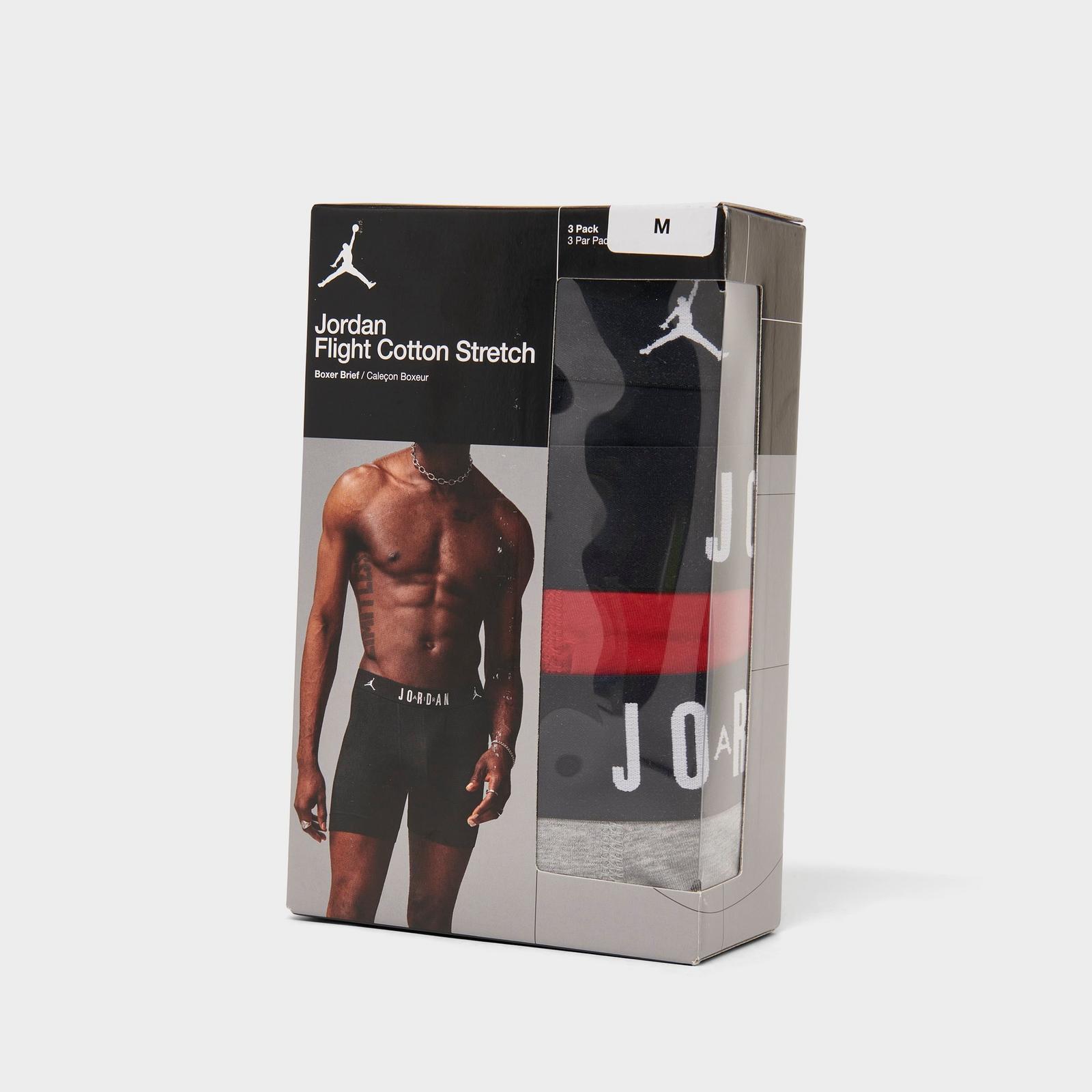Men's Jordan Flight Cotton Boxer Briefs (3-Pack) - Black/Grey/Red - view 5