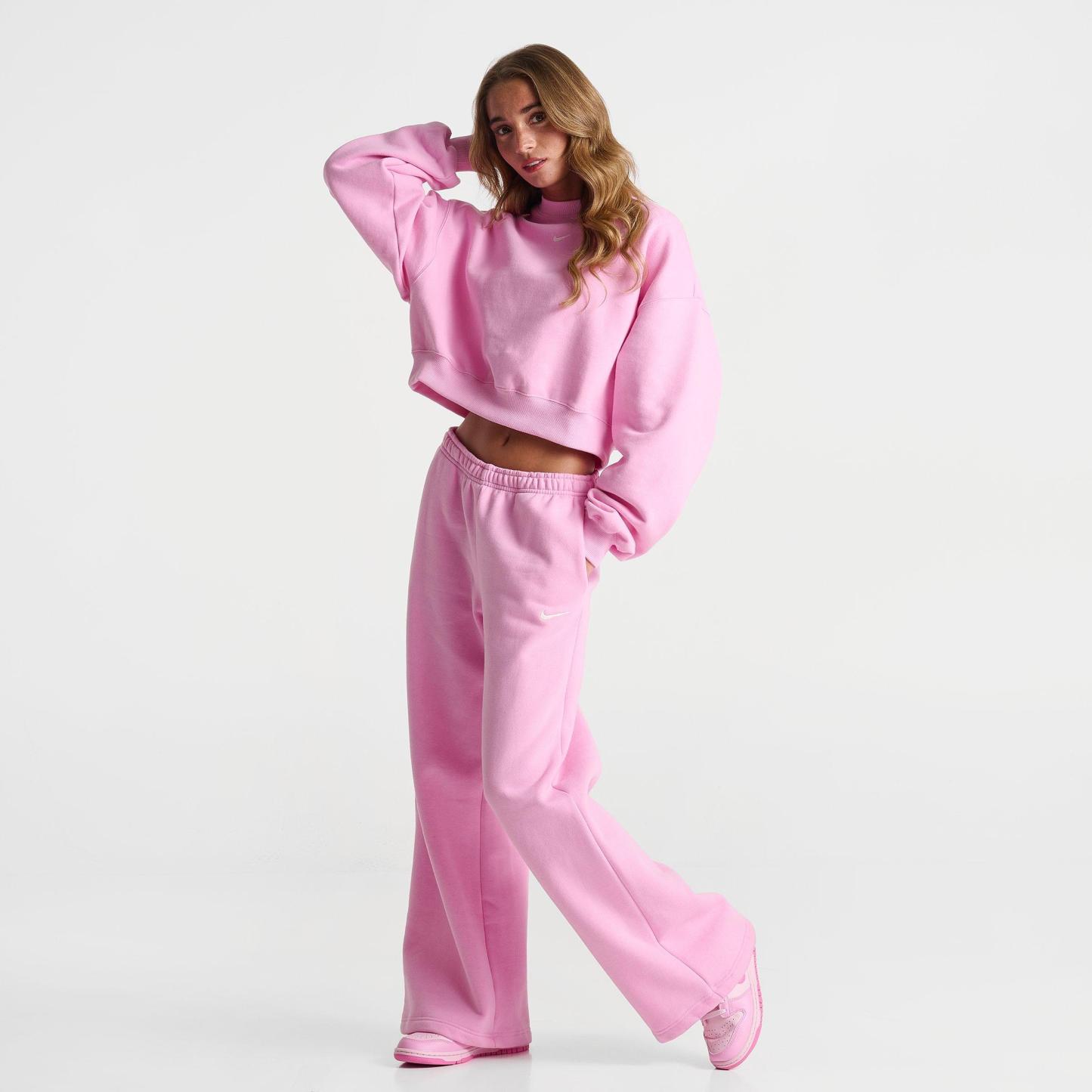 Women's Nithtke Studio Fleece Medium-Weight Wide-Leg Pants - Pink Rise/Sail