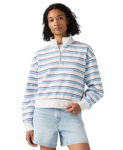 Levi's Women's Cotton-Blend Everyday Sweatshirt - Ruby Stripe Alaskan Blue
