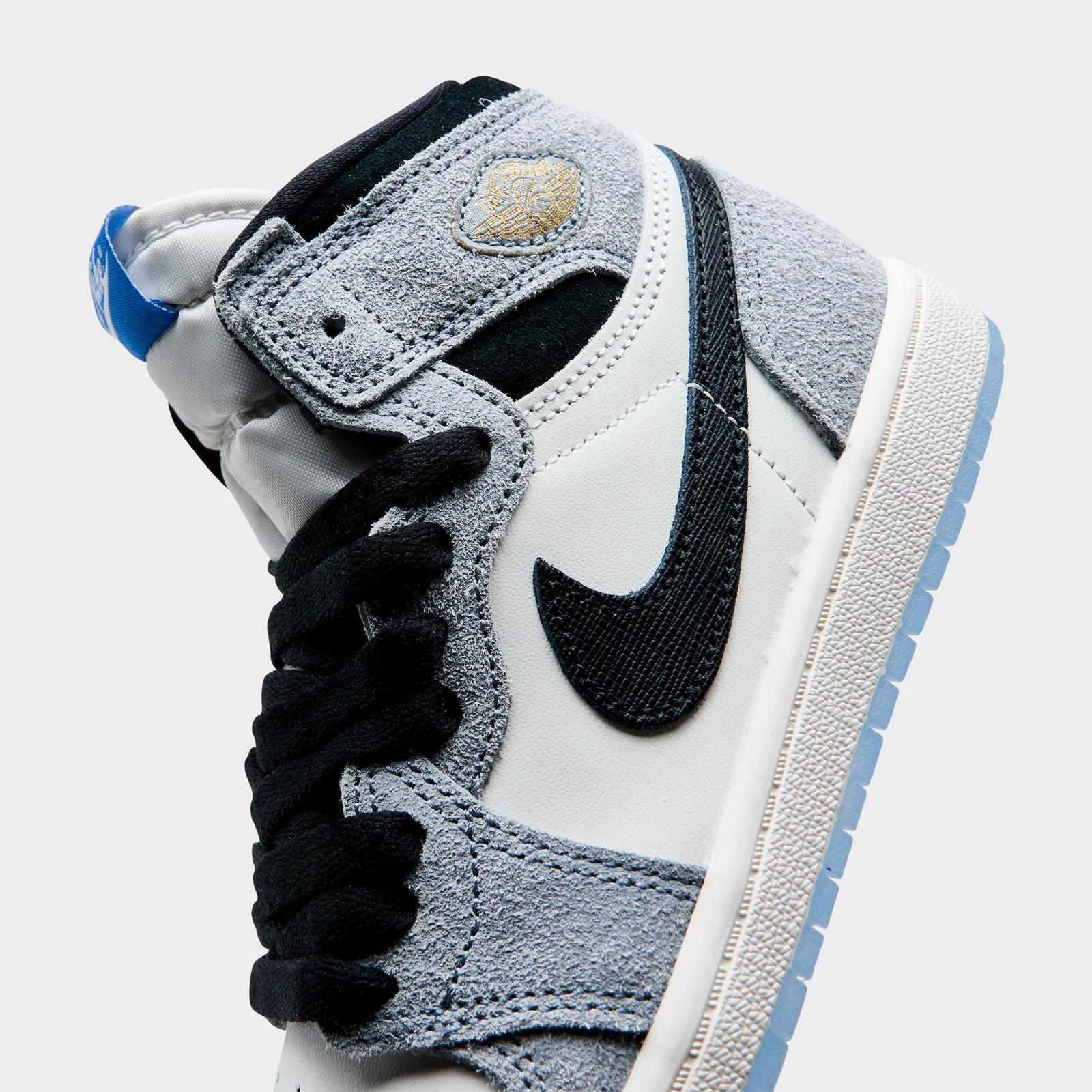 Little Kids' Air Jordan Retro 1 High OG Casual Shoes - Cool Grey/Black/Sail/Game Royal/White - view 3