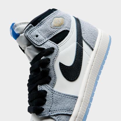 Little Kids' Air Jordan Retro 1 High OG Casual Shoes - Cool Grey/Black/Sail/Game Royal/White - view 3