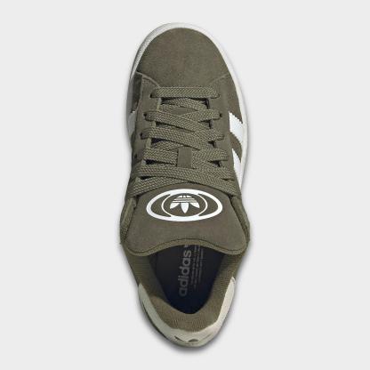 Big Kids' adidas Originals Campus 00s Casual Shoes - Olive Strata/Cloud White/Gum - Top view