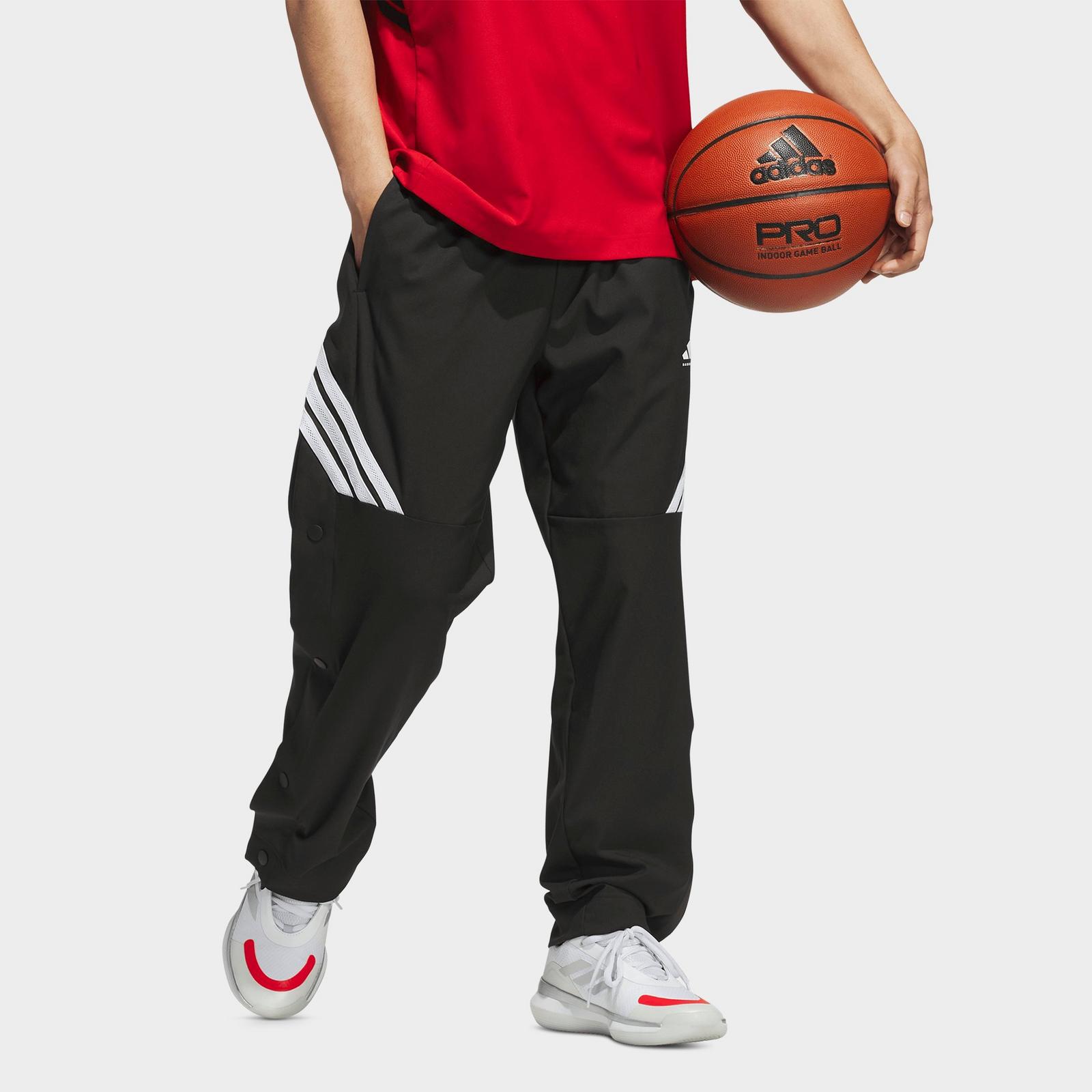 Men's adidas Crazy Lite Woven Basketball Pants - Black/White - view 2
