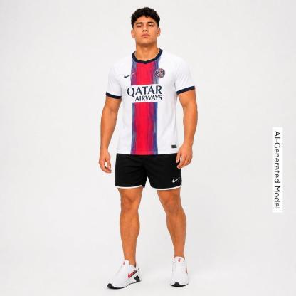 Men's Nithtke Paris Saint-Germain 2026-27 Stadium Away Dri-FIT Replica Soccer Jersey - White/College Navy/College Navy