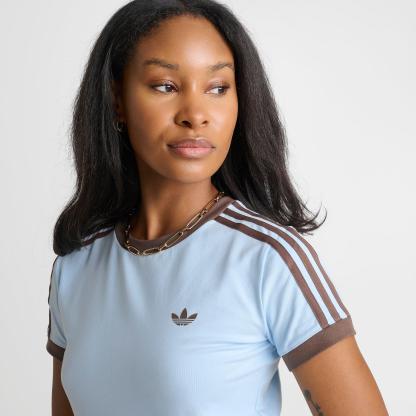 Women's adidas Originals adicolor 3-Stripes Baby T-Shirt - Ice Blue