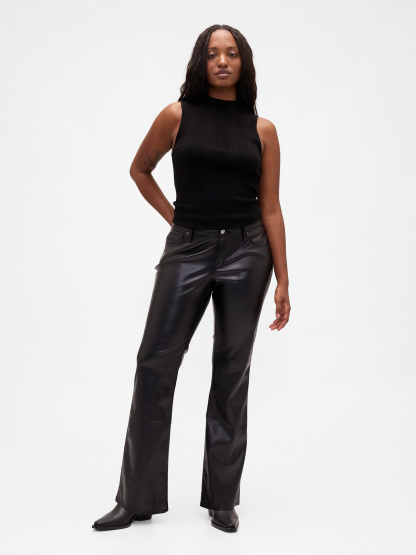 Low Rise Long & Lean Split-Hem Jeans - Black