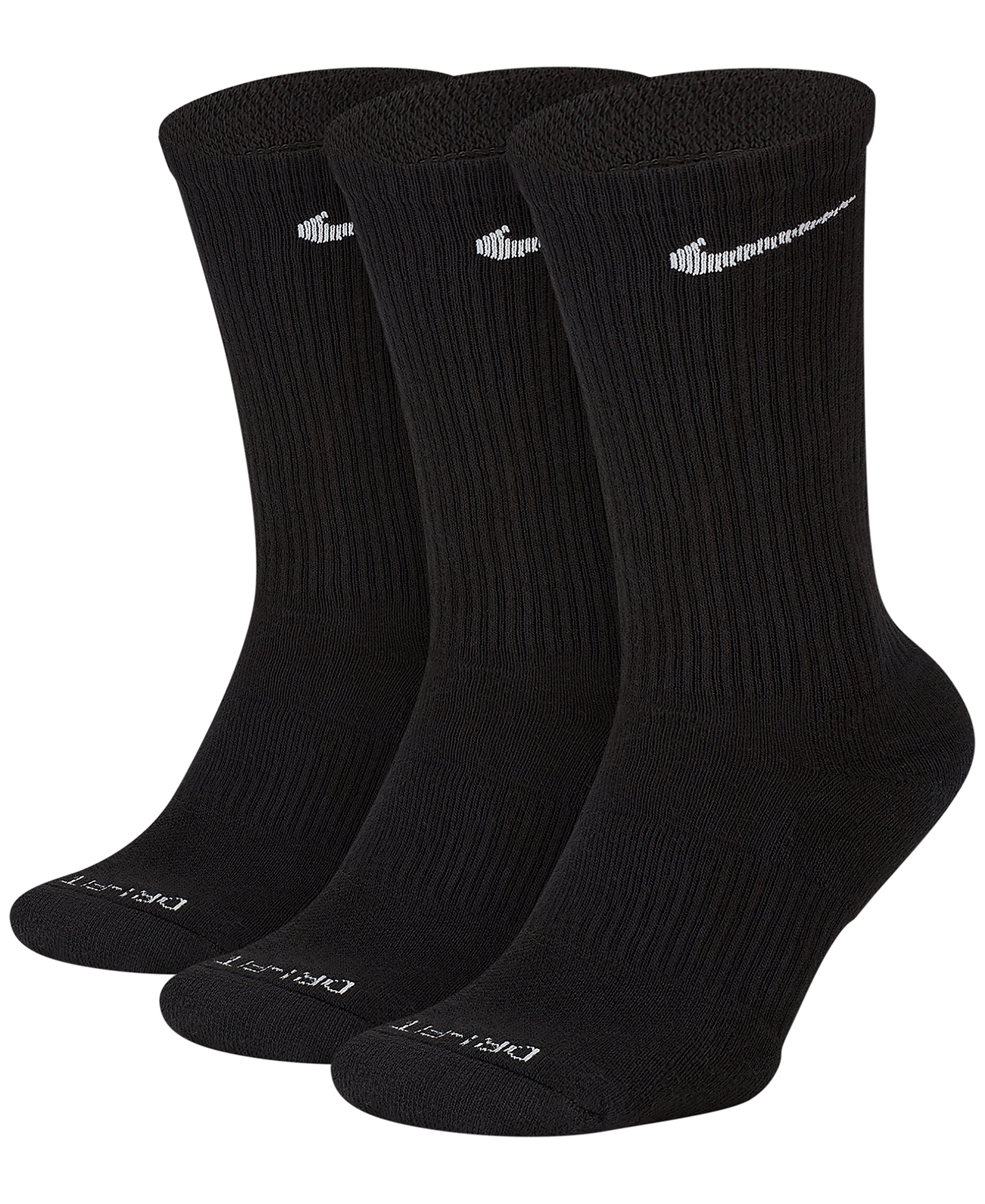 Nike Unisex Everyday Plus Cushioned Training Crew Socks 3 Pairs - Black