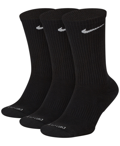 Nike Unisex Everyday Plus Cushioned Training Crew Socks 3 Pairs - Black