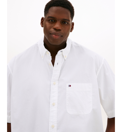 Tommy Hilfiger Men's  Big & Tall Maxwell Short-Sleeve Button-Down Shirt - Classic White