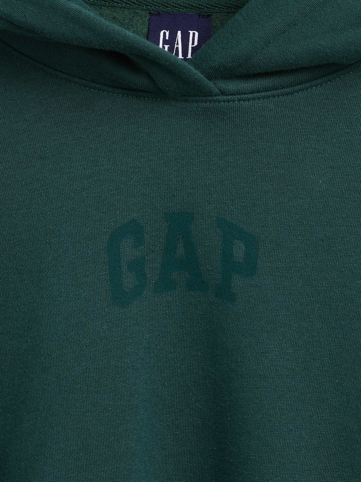 VintageSoft Crop Logo Hoodie - Dark green