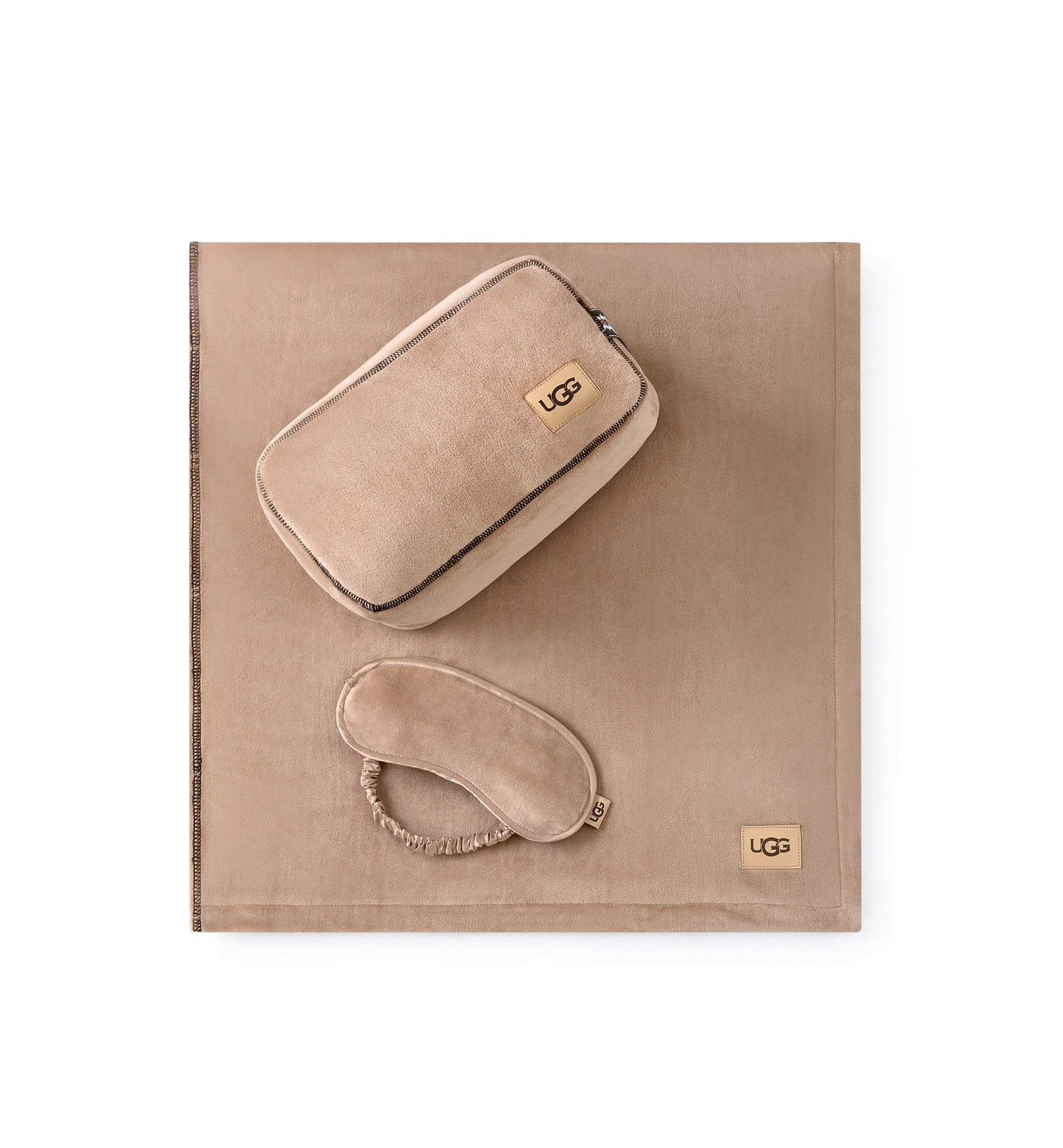 UGG® Raegan 3-Piece Throw, Eye Mask and Case Gift Set - Chestnut