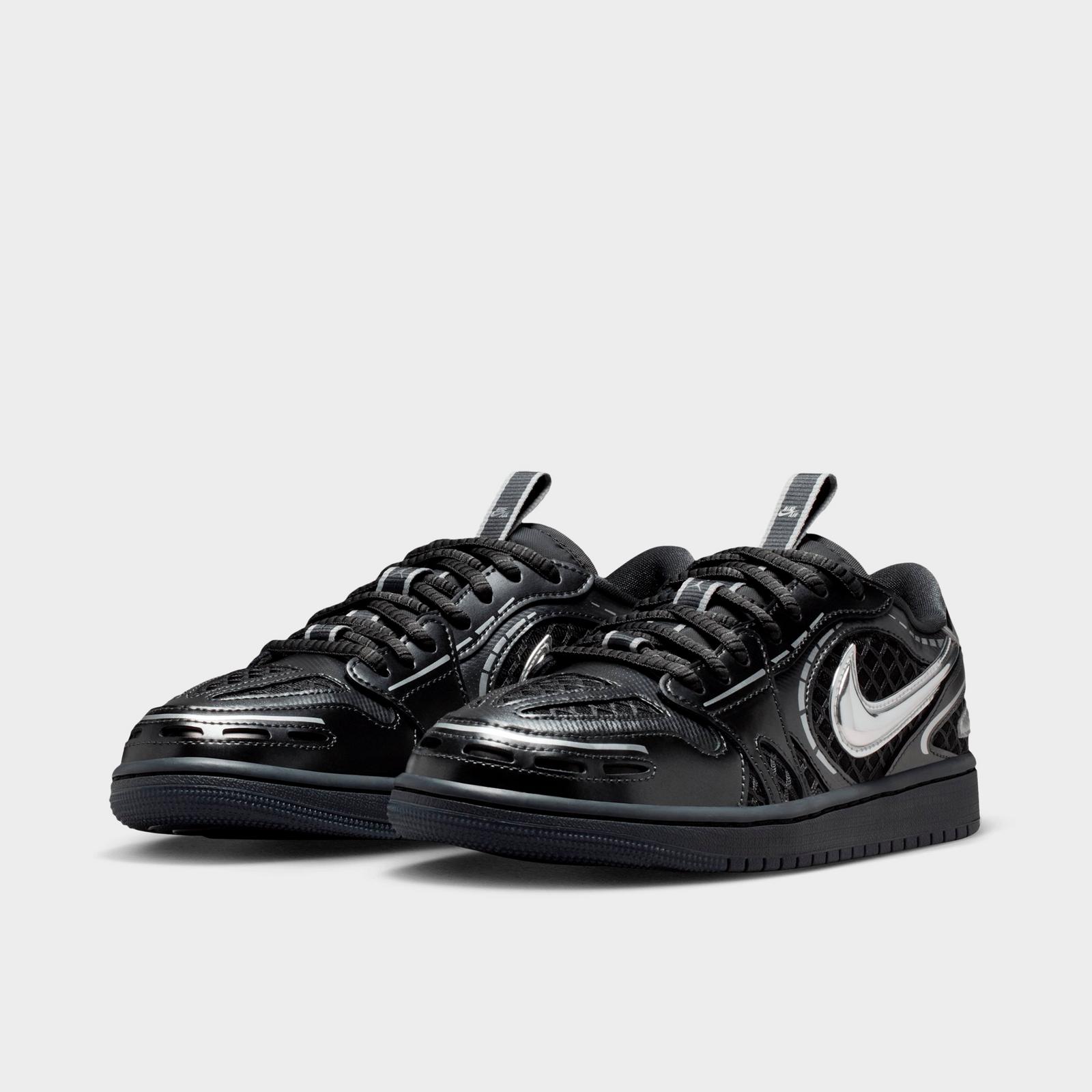 Women's Air Jordan 1 Low Method of Make Casual Shoes - Black/White/Anthracite/Metallic Silver - view 2