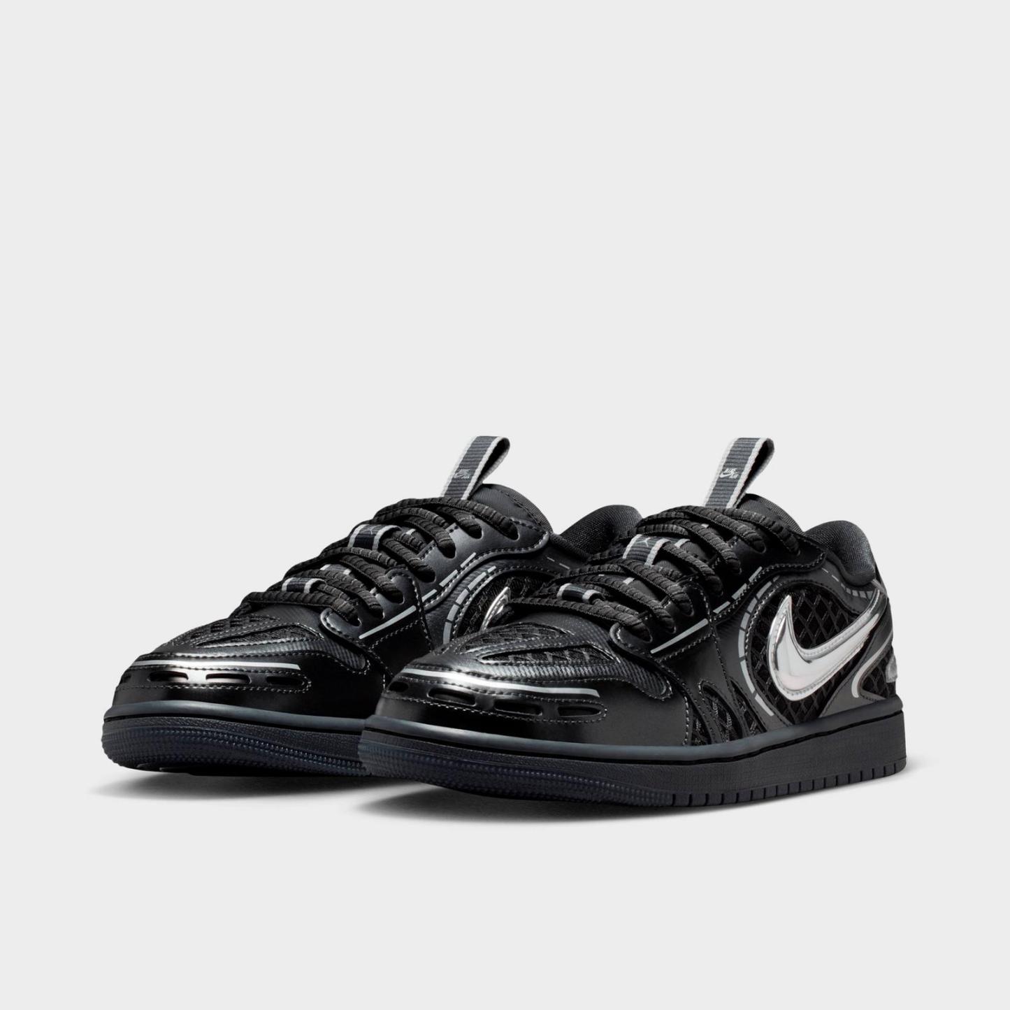Women's Air Jordan 1 Low Method of Make Casual Shoes - Black/White/Anthracite/Metallic Silver - view 2