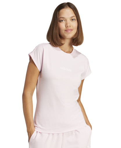 adidas Women's Essentials Linear Cotton T-Shirt - Clear Pink