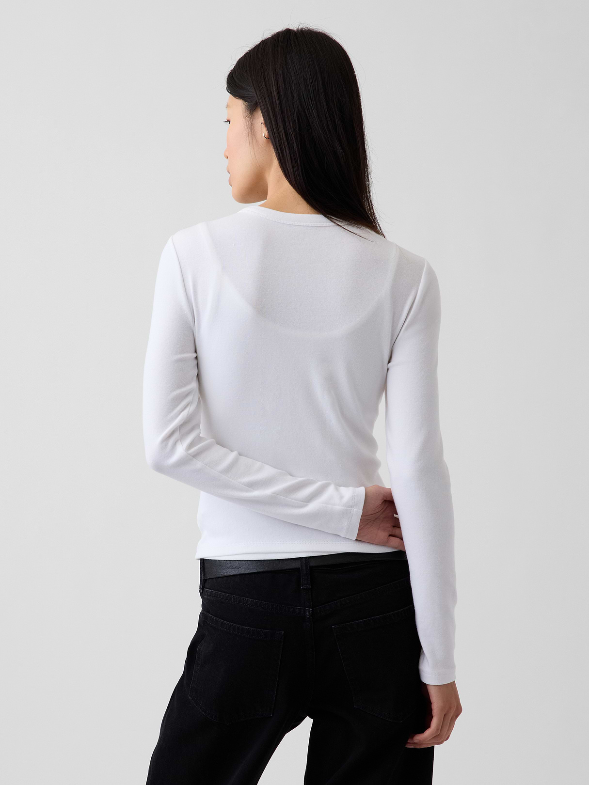 Modern Crewneck Cardigan - Fresh white