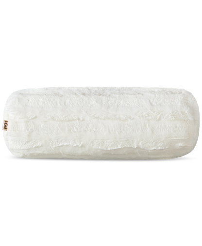 UGG® Valor Carved Faux-Fur Bolster Decorative Pillow, 8" x 26" - Snow
