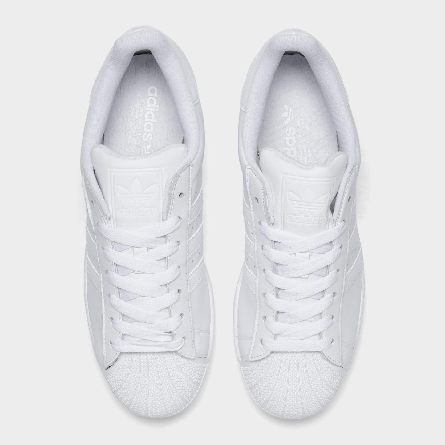 Men's adidas Originals Superstar II Casual Shoes - Part 2 - White/White/White - Top view