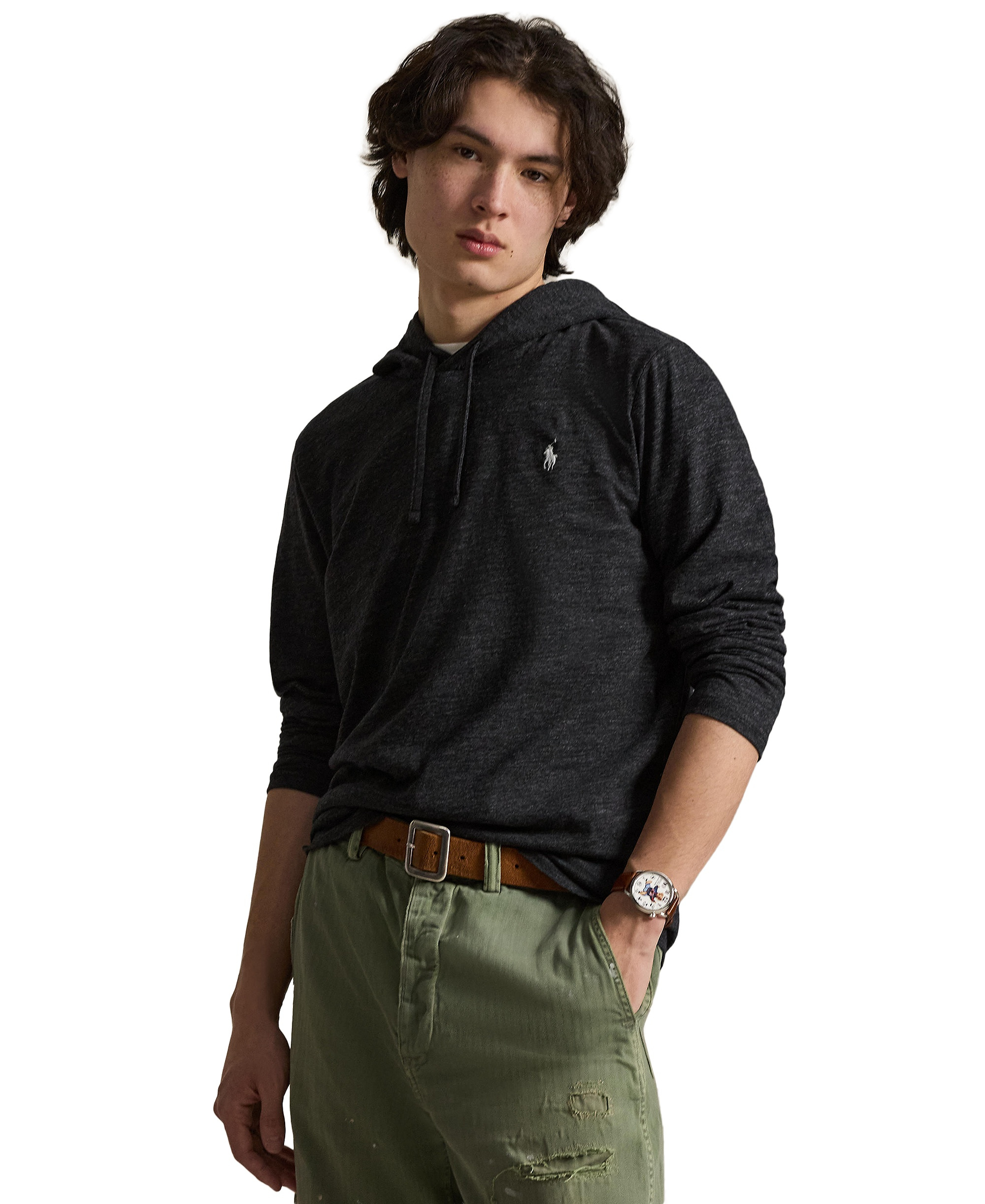 Polo Ralph Lauren Men's Hooded Jersey - Black Heather
