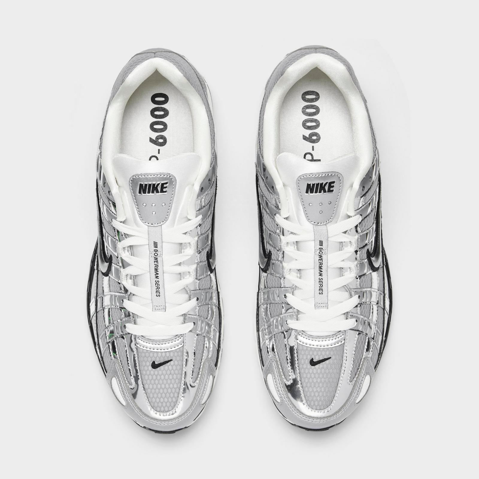 Men's Nike P-6000 Casual Shoes - Metallic Silver/Sail/Black/Metallic Silver