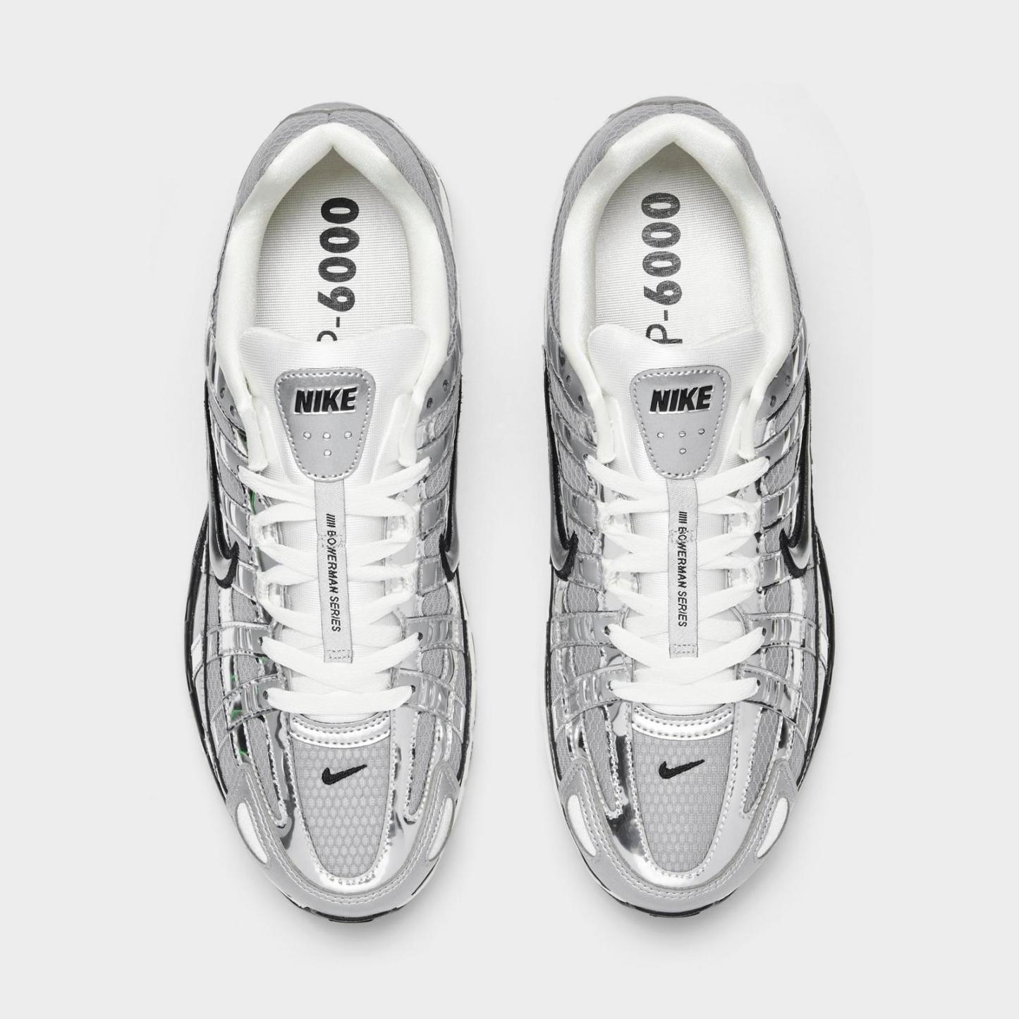 Men's Nike P-6000 Casual Shoes - Metallic Silver/Sail/Black/Metallic Silver