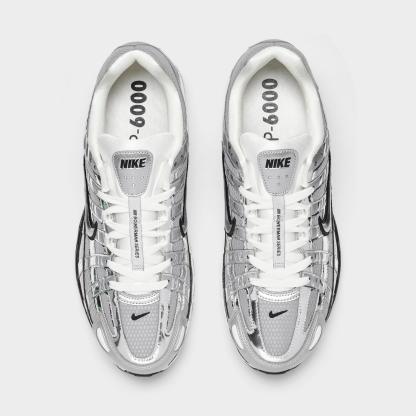 Men's Nike P-6000 Casual Shoes - Metallic Silver/Sail/Black/Metallic Silver