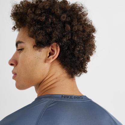 Men's Nike Pro Dri-FIT Tight Short-Sleeve Fitness Top - Diffused Blue/Black