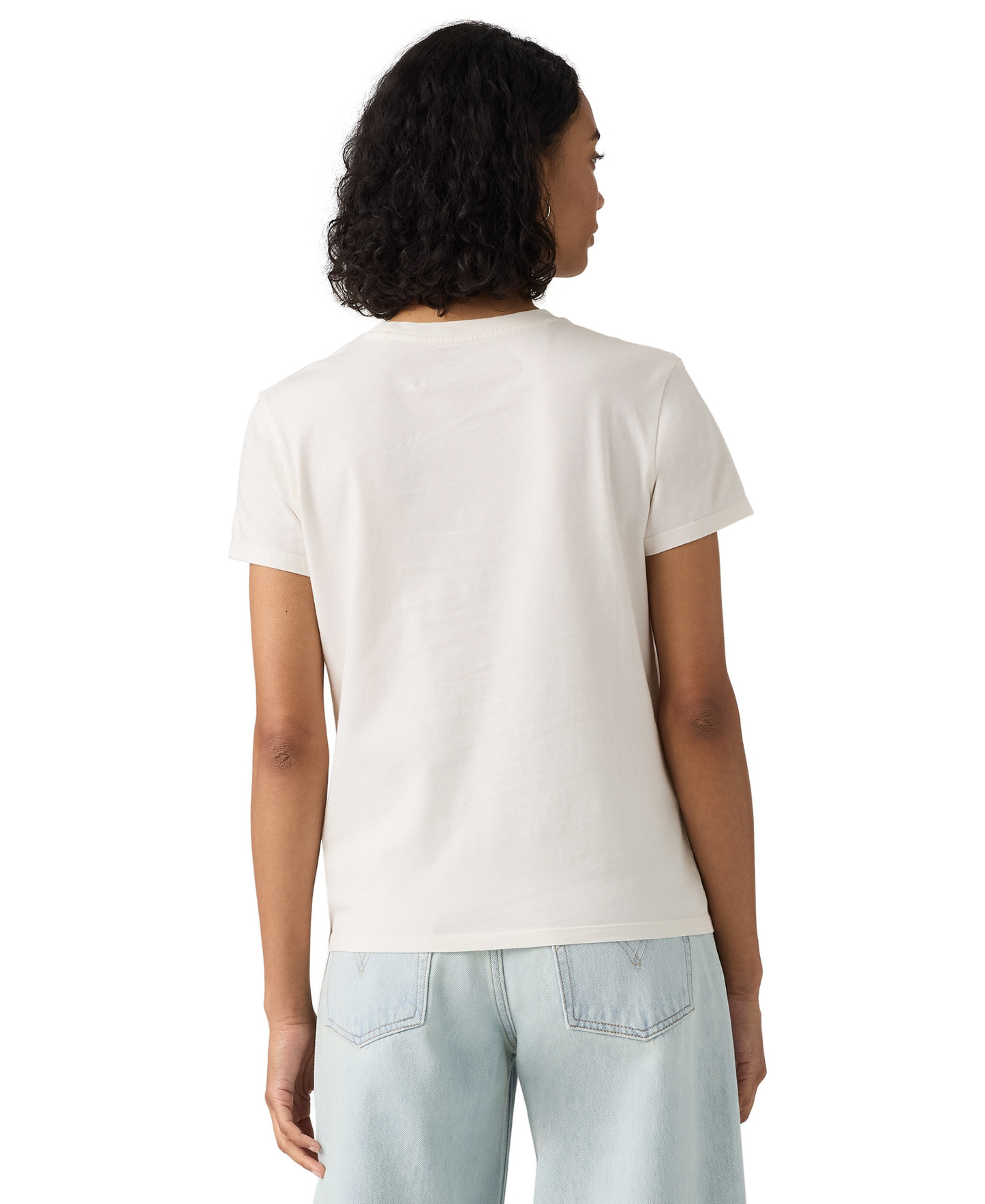 Levi's Women's Perfect Graphic Logo Cotton T-Shirt - Serif Plant Shelf Egret