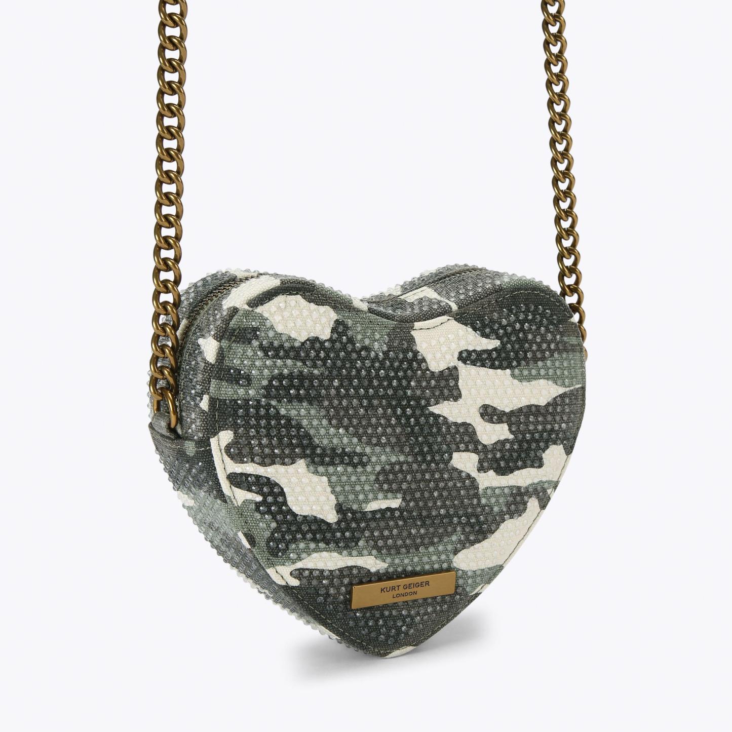 Kurt Geiger London Fabric Kensington Heart Bag - Green - view 4