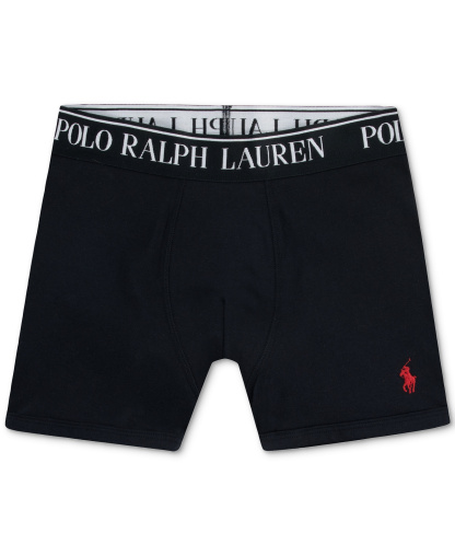 Polo Ralph Lauren Boys' 8-20 Stretch Boxer Briefs, 5-Pack - Polo Black