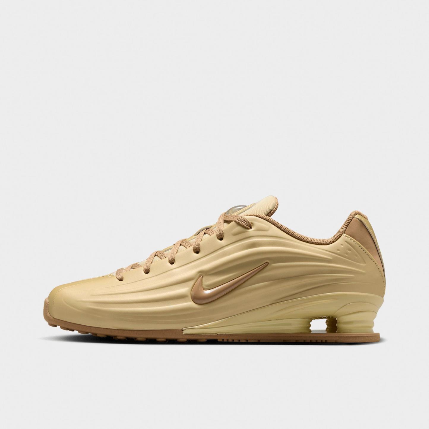 Women's Nithtke Shox Z Casual Shoes - Part 1 - Light Khaki/Metallic Gold/British Khaki - Left shoe facing left. Outside of the shoe.