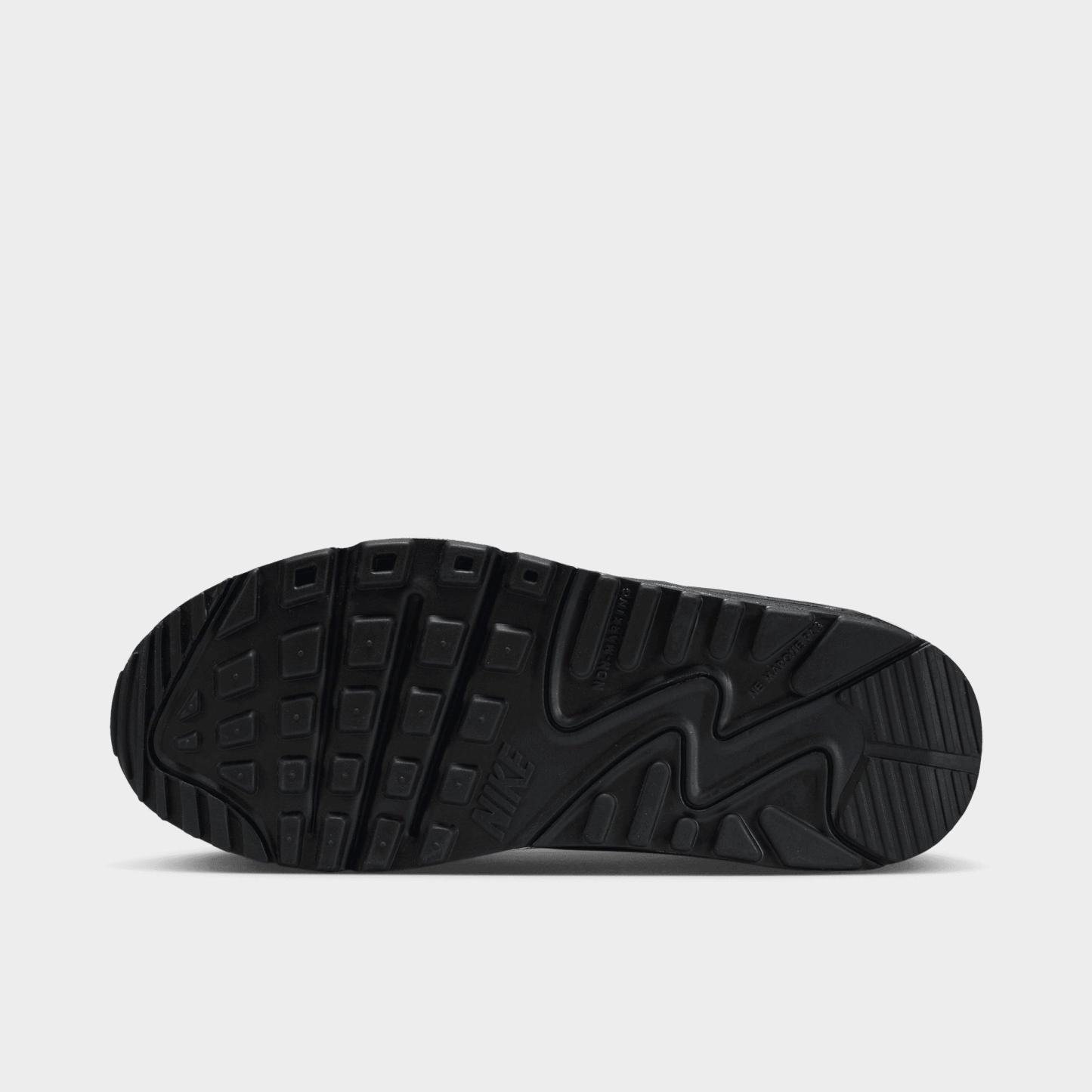 Big Kids' Nithtke Air Max 90 Casual Shoes - Black/Black/White - Bottom view