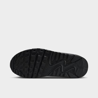 Big Kids' Nithtke Air Max 90 Casual Shoes - Black/Black/White - Bottom view