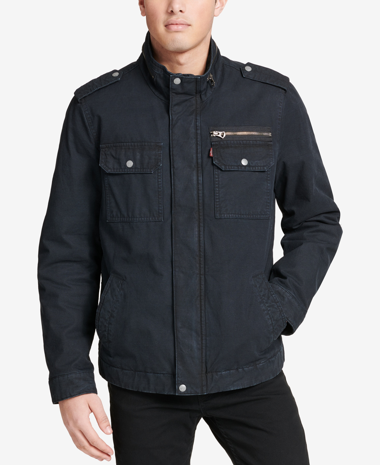 Levi's Men's Cotton Zip-Front Jacket - Navy