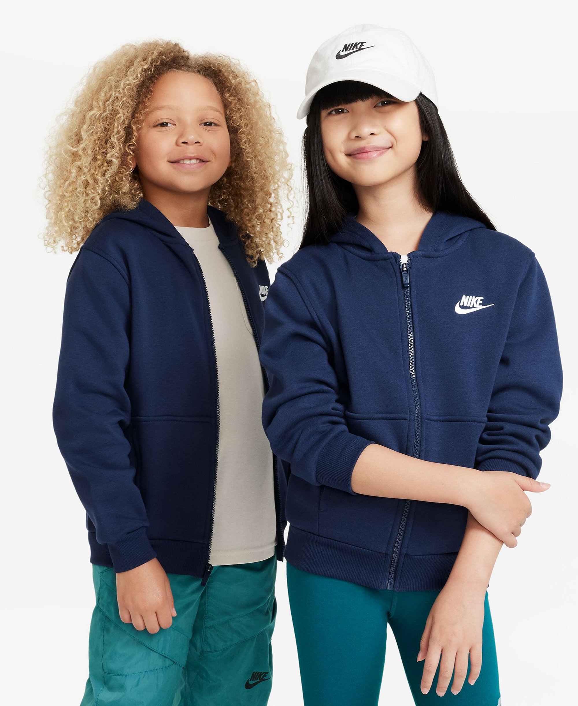 Nike Boys' and Girls' 7-20 Sportswear Club Fleece Full-Zip Hoodie - Midnight/Navy