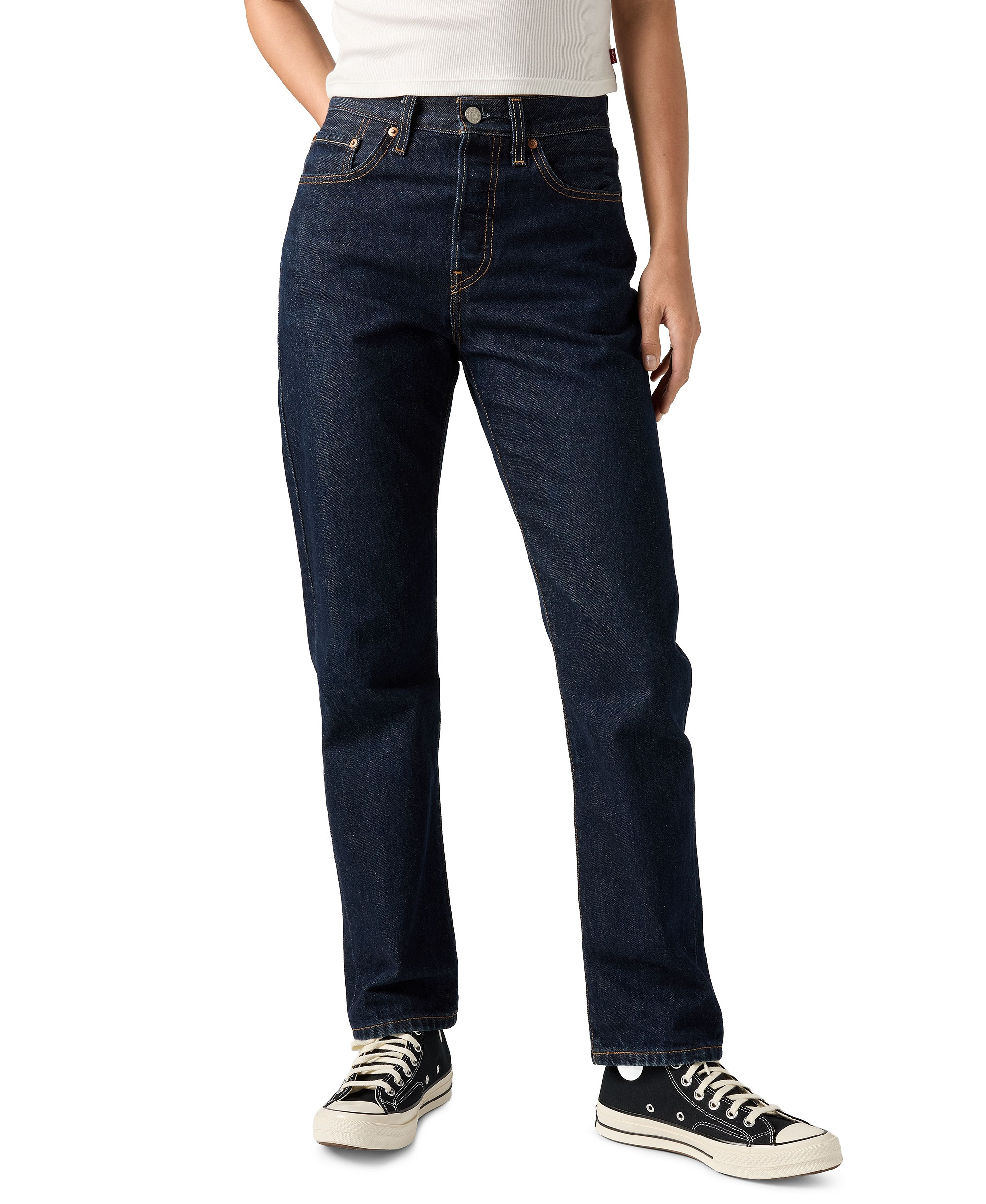 Levi's Women's 501 Original-Fit Straight-Leg Jeans - Deep Breath T3