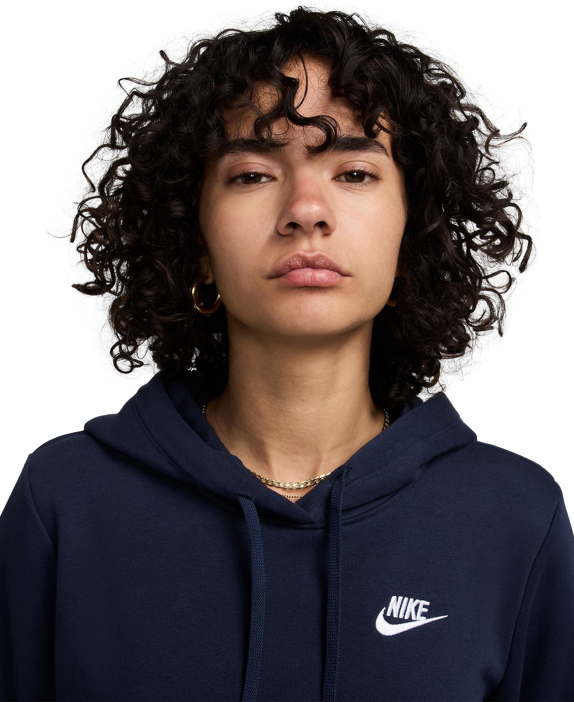 Nike Women's Sportswear Club Fleece Pullover Hoodie - Obsidian/white