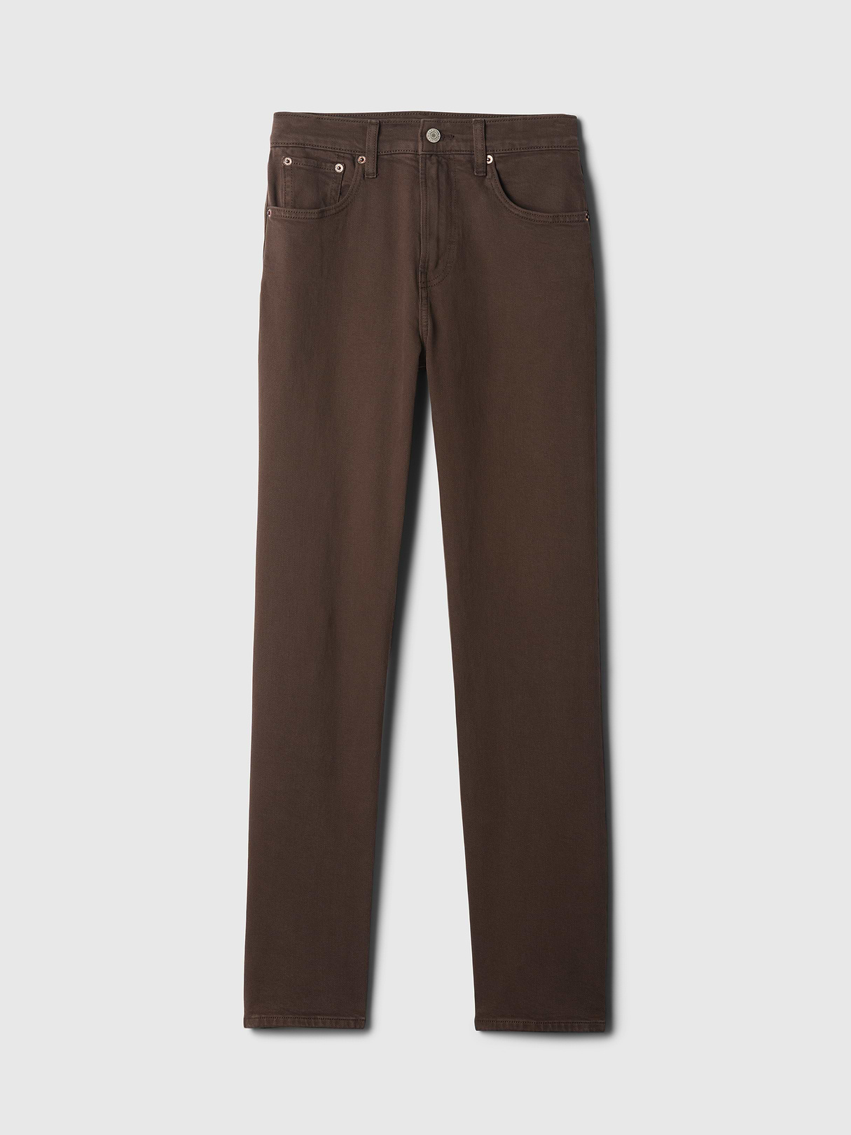 High Rise '90s Slim Straight Jeans - Terra brown