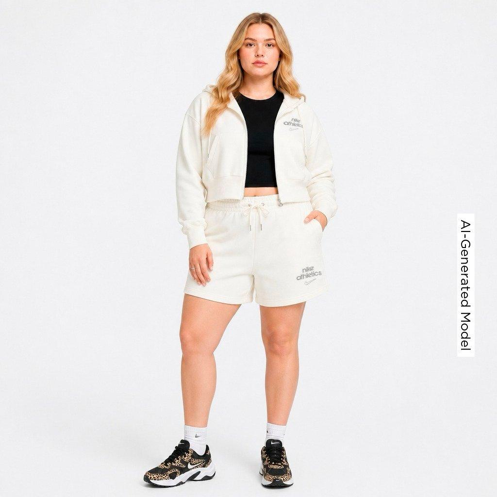 Women's Nithtke Sportswear Phoenix Fleece Cropped Full-Zip Hoodie - Sail