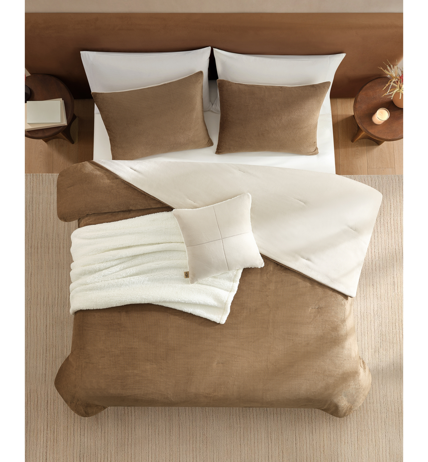 UGG® Brody Reversible Comforter Sets - Chestnut