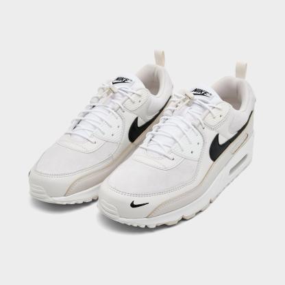 Men's Nithtke Air Max 90 Casual Shoes - Part 3 - White/Light Orewood Brown/Phantom/Black - Both shoes facing left