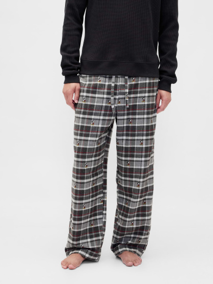 Adult Softest Flannel PJ Pants - Mickey Mouse grey & black plaid