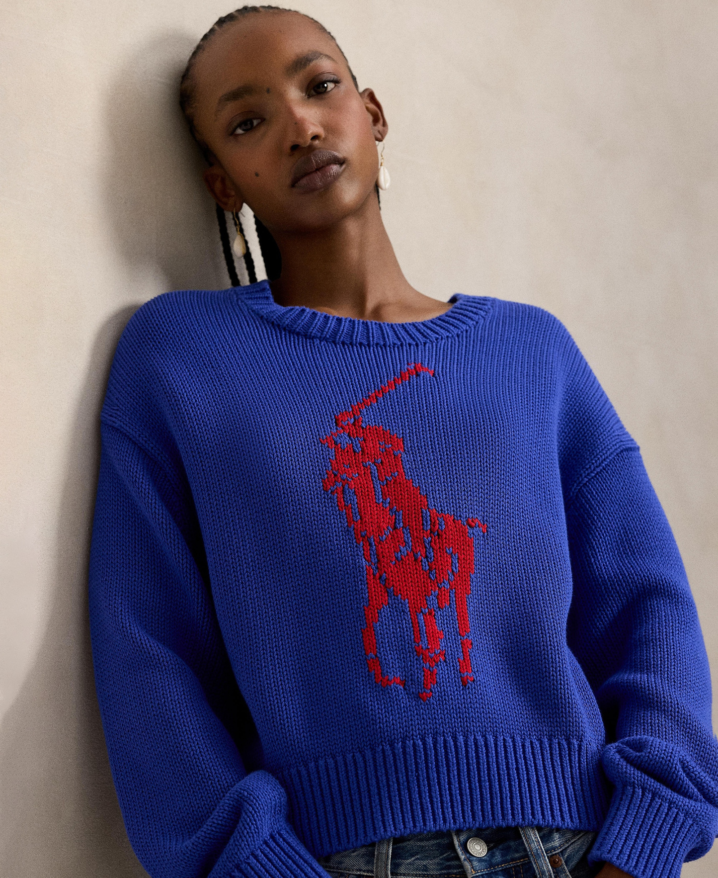Polo Ralph Lauren Women's Big Pony Crewneck Sweater - Bright royal