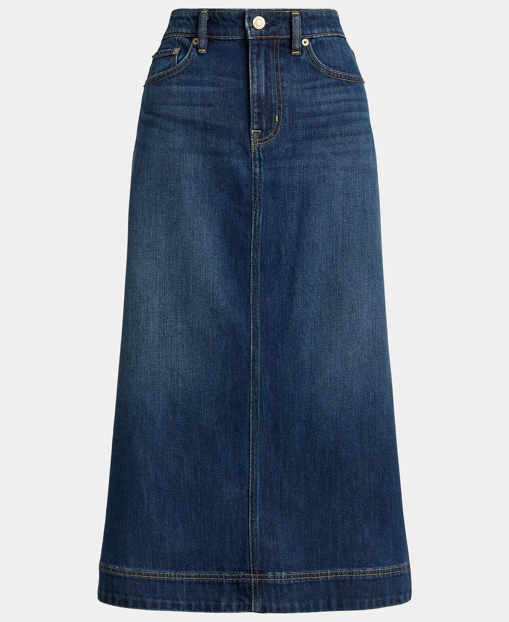 Lauren Ralph Lauren Women's A-Line High-Waisted Midi Denim Skirt - Marina Wash