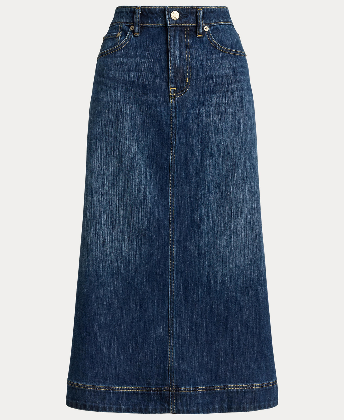 Lauren Ralph Lauren Women's A-Line High-Waisted Midi Denim Skirt - Marina Wash
