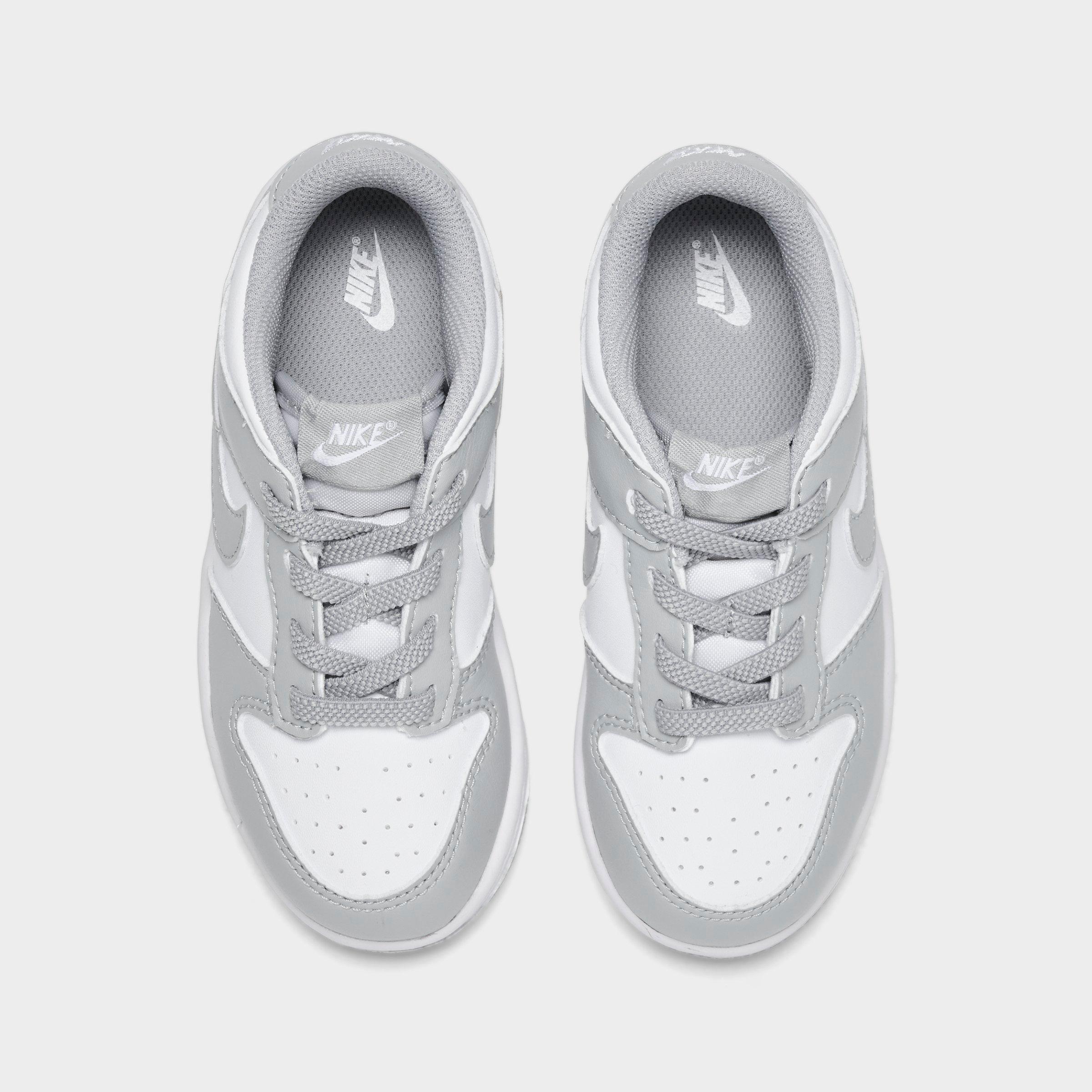 Kids' Toddler Nithtke Dunk Low Casual Shoes - Light Smoke Grey/White - Top view