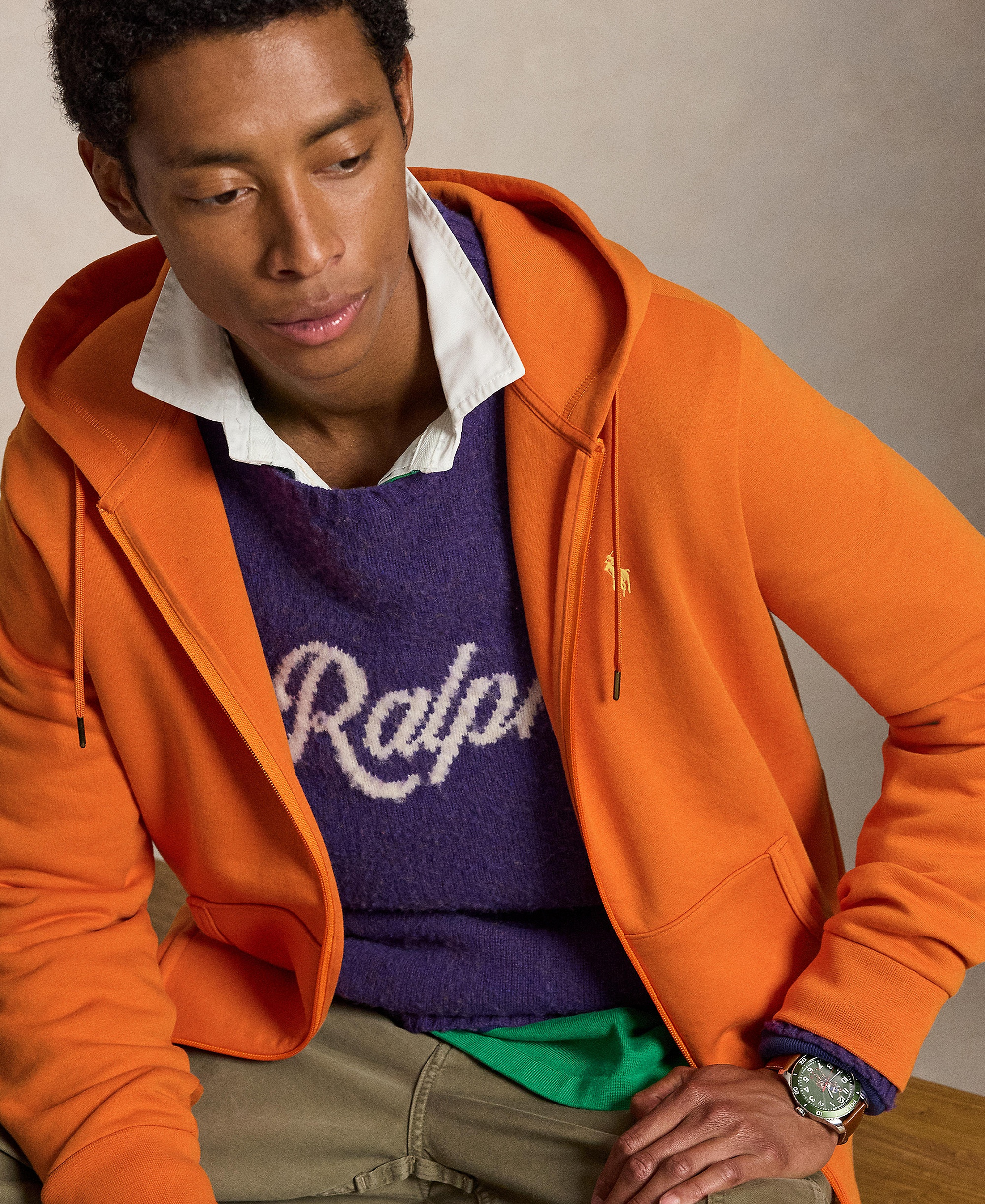 Polo Ralph Lauren Men's Double-Knit Full-Zip Hoodie - Solar Sky/C1730
