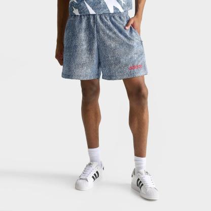 Men's adidas Denim Graphic Shorts - White/Dark Blue - view 1